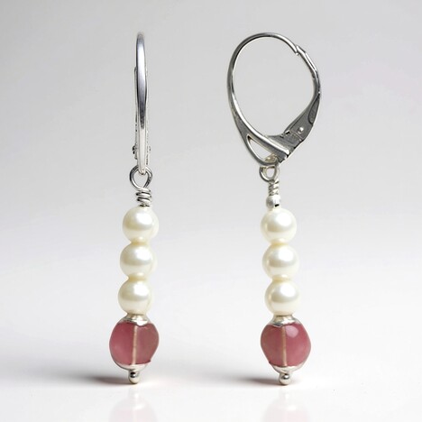 Orecchini in argento con Tormalina Rosa Brasiliana