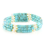 Brazalete en acero con Magnesita azul (Riya)