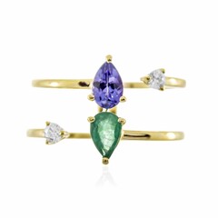 Anillo en oro con Esmeralda de Zambia AAA (CIRARI)