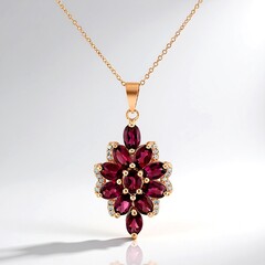 Collana in argento con Rodolite