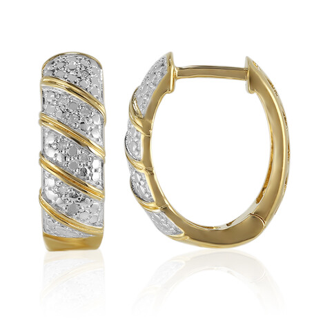 Zilveren oorbellen met I3 (I) Diamanten