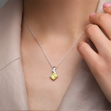 Ciondolo in argento con Quarzo Limone