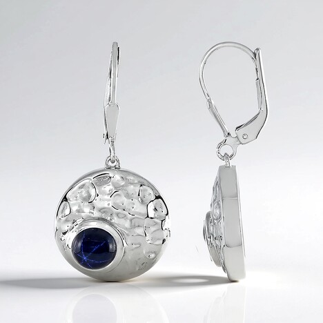 Orecchini in argento con Zaffiro Stellato Blu (MONOSONO COLLECTION)