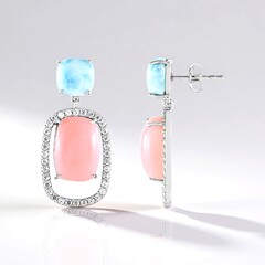 Orecchini in argento con Opale Rosa (de Melo Essence)