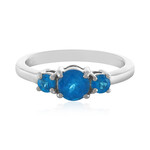 Neonblauer Apatit-Silberring