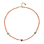 Edelstein-Silberhalskette