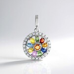 Ciondolo in argento con Zaffiro Fancy