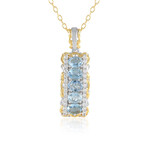 Zilveren halsketting met aquamarijnstenen (Gems en Vogue)