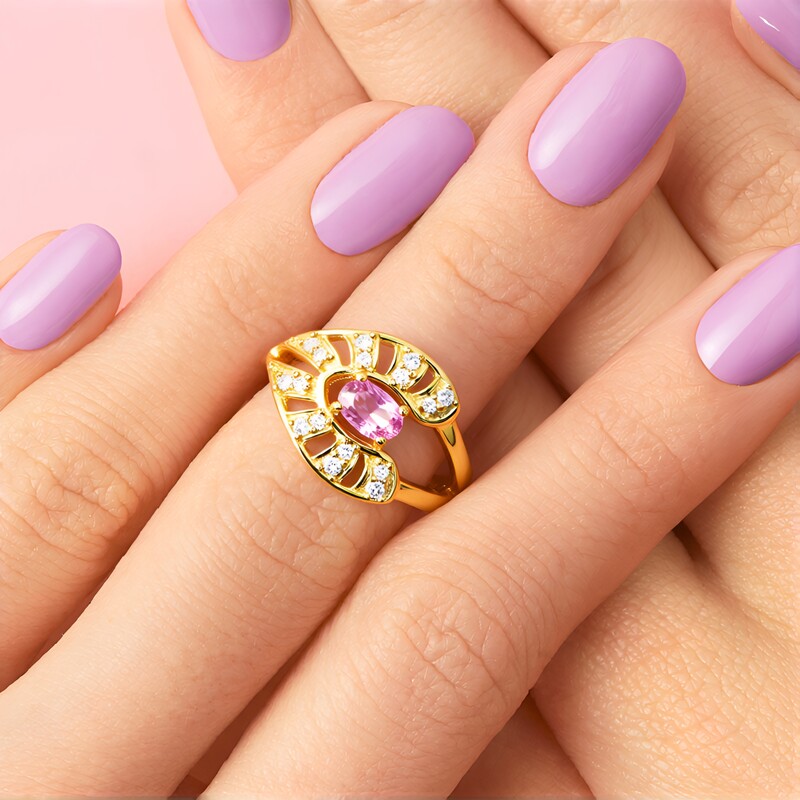 Nicht erhitzter Pinkfarbener Ceylon-Saphir-Silberring