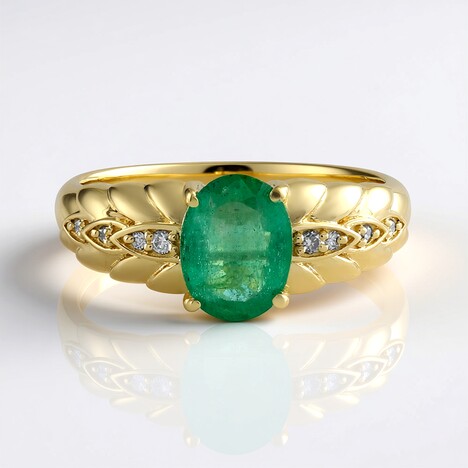 Anello in oro con Smeraldo Zambia AAA (de Melo)