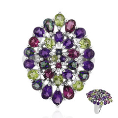 Zilveren ring met Zambia-amethisten