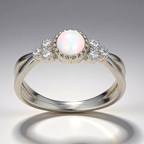 Anello in argento con Opale di Welo