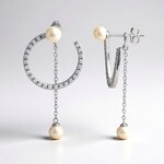 Orecchini in argento con Perla d'Acqua Dolce Bianca (Adela Silber)