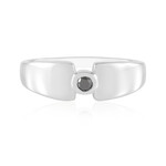 Zilveren ring met een zwarte diamant