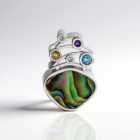Ciondolo in argento con Conchiglia Abalone (MONOSONO COLLECTION)