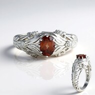 Champagne Zircon Silver Ring
