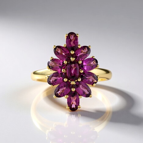 Anello in oro con Granato Magenta