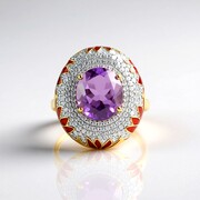 Bague en argent et Améthyste Rose de France (Adela Silber)