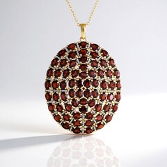 Collana in argento con Granato Mozambico