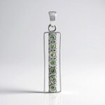 Ciondolo in argento con Zaffiro Verde di Tuléar  (Pallanova)
