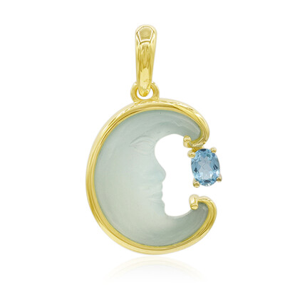 Ciondolo in oro con Calcedonio Blu (Glenn Lehrer)