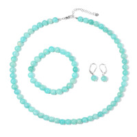 Zilveren set met amazonieten