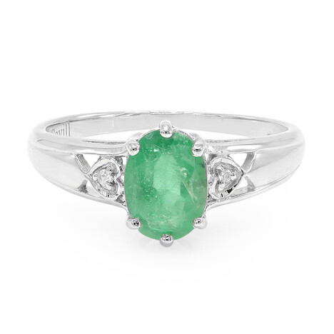 Zilveren ring met een Bahia-smaragd