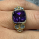 Anello in argento con Ametista Siberiana (Adela Silber)