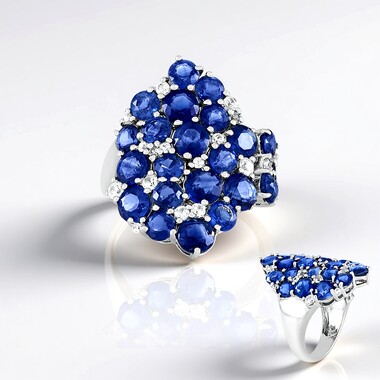 Anillo en plata con Cianita de Nepal