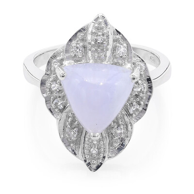 Blauer Band-Achat-Silberring