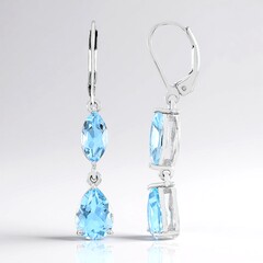 Orecchini in argento con Topazio Blu Cielo