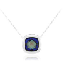 Collier en argent et Quartz mystique bleu