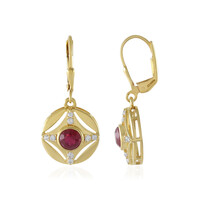 Boucles d'oreilles en argent et Rubis de Madagascar