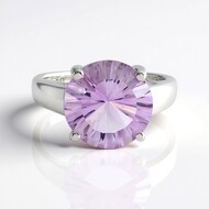 Bague en argent et Améthyste Rose de France