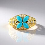 Anello in oro con Turchese Sleeping Beauty (Ornaments by de Melo)