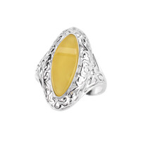 Anello in argento con Ambra Baltica