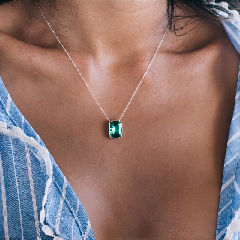 Grüner Fluorit-Silberanhänger (MONOSONO COLLECTION)