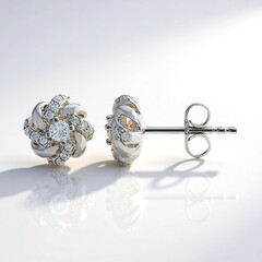 Orecchini in argento con Diamante I1 (G) (Annette)