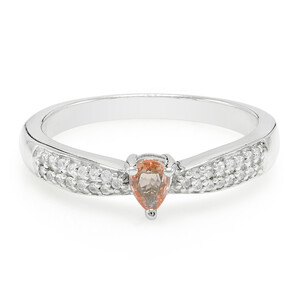 Anillo en plata con Zafiro Padparadscha