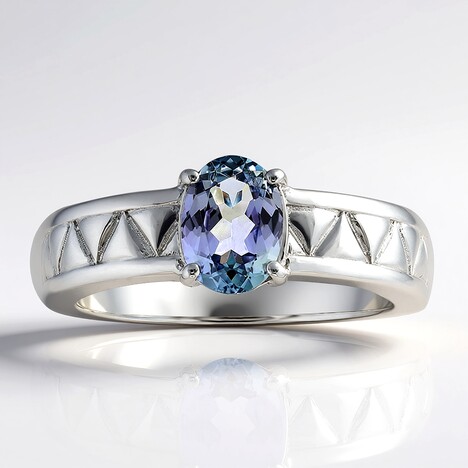 Anello in argento con Tanzanite Blu-Verde (Pallanova)
