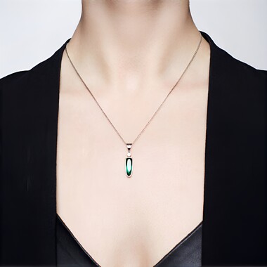 Colgante en plata con Malaquita (MONOSONO COLLECTION)
