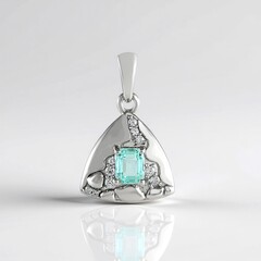Ciondolo in argento con Smeraldo Color Paraiba