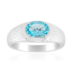 Bague en argent et Apatite bleue (de Melo)
