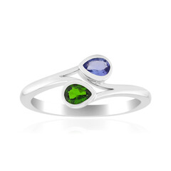 Anello in argento con Diopside Russo