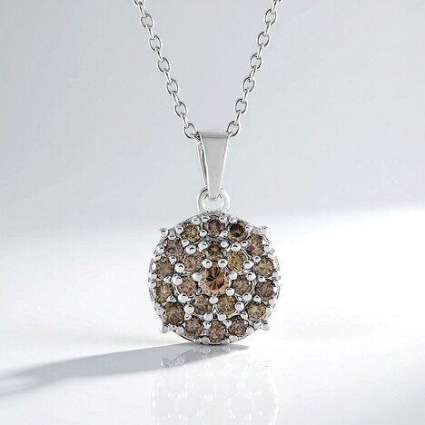 Collana in argento con Diamante Cioccolato I2