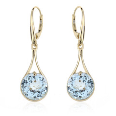 Pendientes en oro con Topacio azul cielo (dagen)