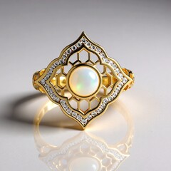 Anello in oro con Opale di Welo AAA (Ornaments by de Melo)