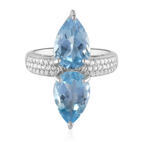 Himmelblauer Topas-Silberring