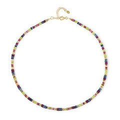 Zilveren halsketting met Nigeriaanse roze toermalijnen