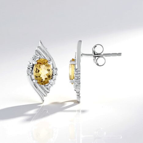 Orecchini in argento con Berillo Giallo